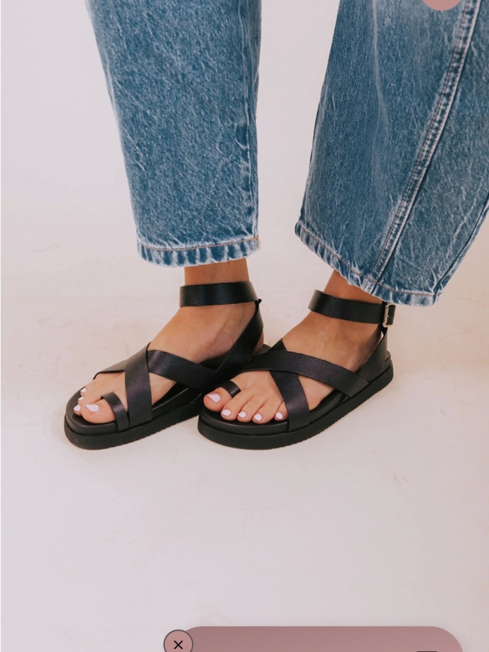 Steve Madden Mira Women's Black Strappy Ankle Buckle Sandals